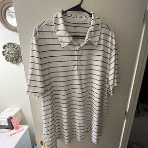 Men's White and Black Striped Shirt​​​